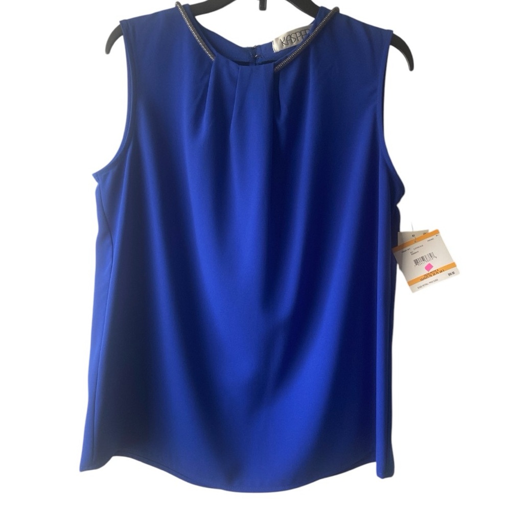 KASPER WOMEN’S BLUE SLEEVELESS BLOUSE SIZE PS